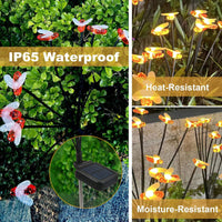 Luci solari da giardino Garvee con 8 LED, lucciole solari, IP65 impermeabili, bianco caldo, luci solari per patio, prato, decorazione di sentieri