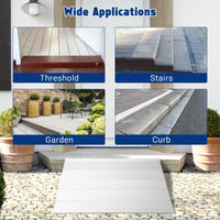 Rampa di soglia Garvee in alluminio, 5 pezzi: rampa robusta con capacità di carico di 700 libbre, 34" L x 26,2" W x 7,5" H per uso interno ed esterno.