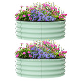 Aiule rialzate Garvee, set da 2, 3x3x1 piede, acciaio zincato, antiruggine, resistente alle intemperie, per ortaggi e fiori - Verde