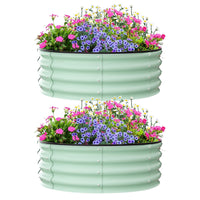 Aiule rialzate Garvee, set da 2, 3x3x1 piede, acciaio zincato, antiruggine, resistente alle intemperie, per ortaggi e fiori