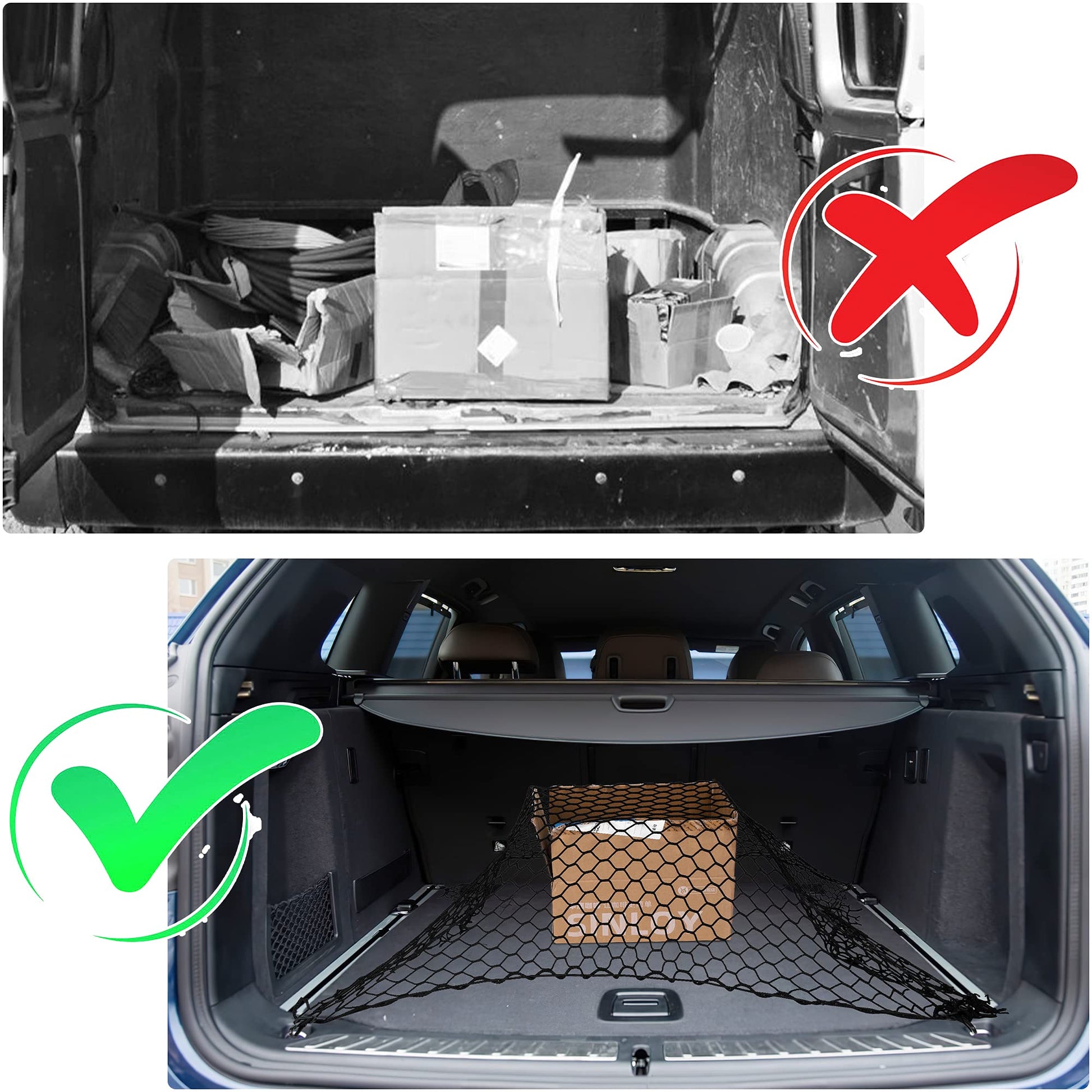 Garvee Hundegitter Auto Kofferraum 130x90cm Elastico Poliestere Universale SUV Van LKW Nero