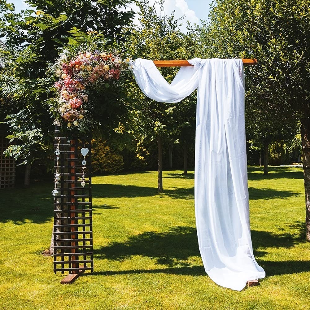 Arco per matrimonio in chiffon di alta qualità Garvee, drappeggio in morbido tulle, 2 piedi x 18 piedi, bianco, per matrimoni e feste.