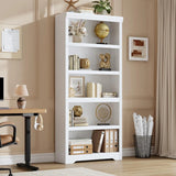 Garvee Libreria a 5 Ripiani Alta Regolabile Antiscivolo MDF Robusto Bianco per Soggiorno e Studio 175 cm - Bianco
