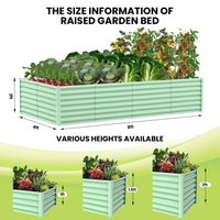 Aiuola rialzata Garvee, in metallo, 8x4x2 piedi, verniciata a polvere verde, per giardino e patio, resistente, antiruggine