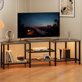 Garvee Mobile TV Stand 67 Pollici con Luci LED, 4 Ripiani, Presa di Corrente, Grigio, per TV 55-75 Pollici, Soggiorno e Camera - Grey