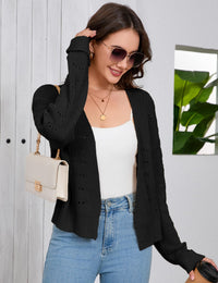 Giacca corta in maglia leggera da donna Garvee, elegante e casual, bolero estivo, nera, taglia M, per occasioni festive e vita quotidiana.