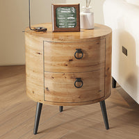 Tavolino rotondo Garvee con cassetti, pianoforte in legno, viola in metallo, per soggiorno e camera da letto, 18.5'' rotondo, design moderno