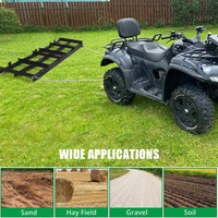 Erpice trainato per impieghi gravosi Garvee da 6 piedi con barre regolabili, catena da 72 pollici, acciaio, resistente alla ruggine per ATV UTV trattore giardinaggio cortile e vialetto