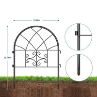 Recinzioni da giardino in metallo Garvee, 8 pannelli, antiruggine, verniciate a polvere, ad arco, alte 25,78 pollici, lunghe 13 piedi, nere, per la sicurezza del giardino e degli animali domestici
