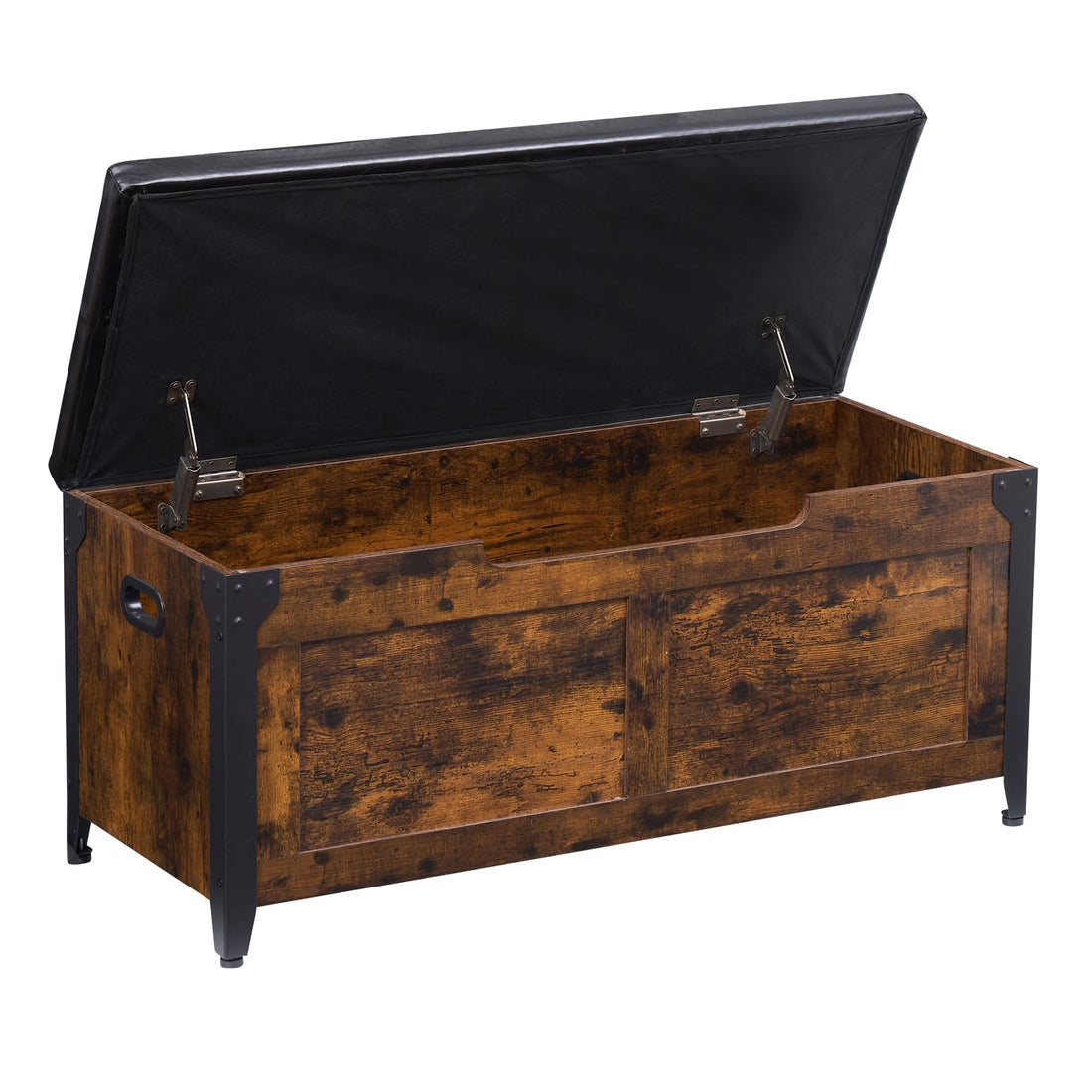 Garvee Cassapanca Contenitore in Legno con Telaio in Metallo, Cerniere di Sicurezza, Cuscino Imbottito, Ampio Spazio per Ingresso e Camera, 15.7"D x 39.4"W x 18.1"H, Multicolore