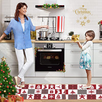 Tappetino da cucina natalizio Garvee, set da 2 pezzi, antiscivolo e lavabile per cucina e corridoio, 40x60+40x120 cm, multicolore