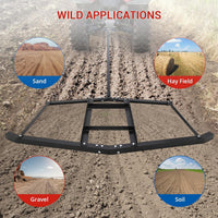 Erpice Livellatore Garvee 66" per Vialetti - Doppi Pali Regolabili per Trattori ATV UTV Giardino, Acciaio Robusto, Montaggio Rapido | Perfetto per Festa del Papà