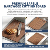 Lavello da incasso Garvee in acciaio inox con 1 vasca (75 x 46 x 23 cm) e accessori: lavello in acciaio inox robusto e facile da pulire per la tua cucina