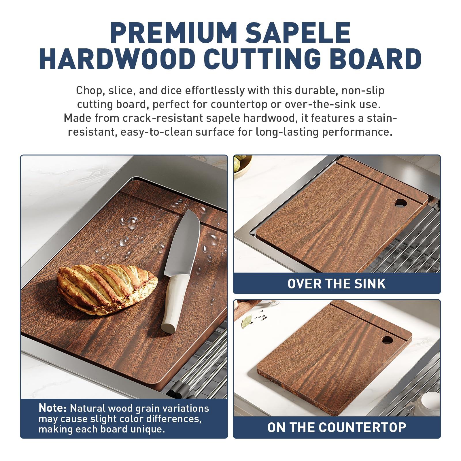 Lavello da cucina da incasso Garvee 30x18x9" in acciaio inossidabile con rubinetto a molla estraibile, vasca singola, accessorio da cucina, argento