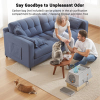 Lettiera per gatti Garvee in acciaio inox di grandi dimensioni con coperchio, resistente agli odori, doppia entrata/uscita, antiscivolo, per gatti di grandi dimensioni, 23.6" L x 15.75" P x 15.35" A