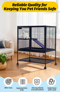 Gabbia per piccoli animali Garvee, in metallo, 36"H, a più piani con rampe, vassoio rimovibile, senza BPA, per criceti, conigli e cincillà