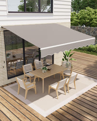 Garvee Gelenkarmmarkise 350x250 cm UV50+ Protezione Wasserabweisend Polyester Aluminium Gestell Manuelle Kurbel Terrasse Balkon