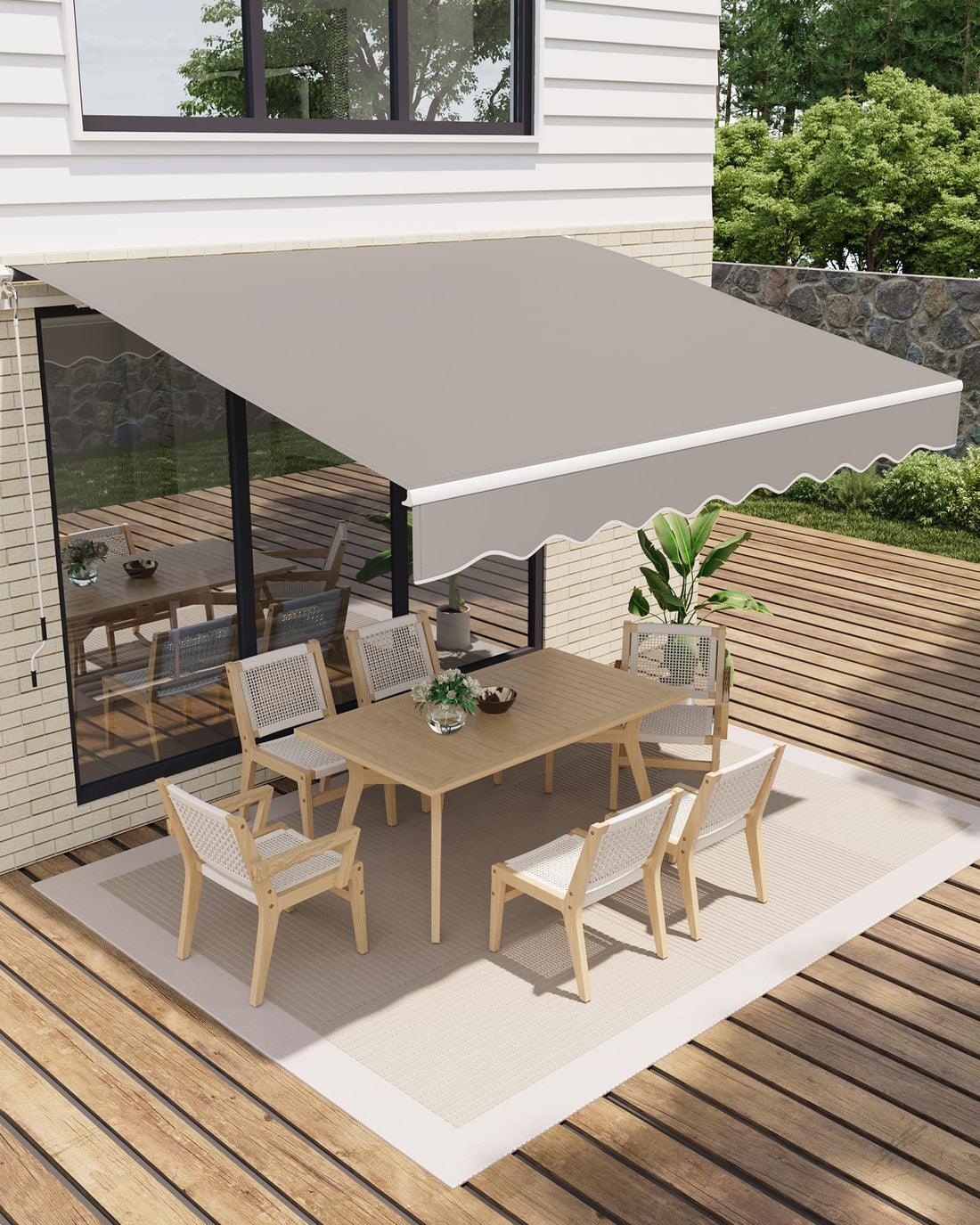 Garvee Gelenkarmmarkise 400x250 cm UV50+ Protezione, Regolabile Angolo, Poliestere 280g/m², Alluminio Resistente, Terrazza e Balcone, Montaggio a Parete