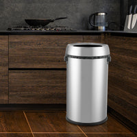 Pattumiera aperta Garvee da 65 l 17 gal per uso commerciale, in acciaio inossidabile spazzolato, resistente, senza coperchio, con maniglie, per uso in cucina e all'aperto