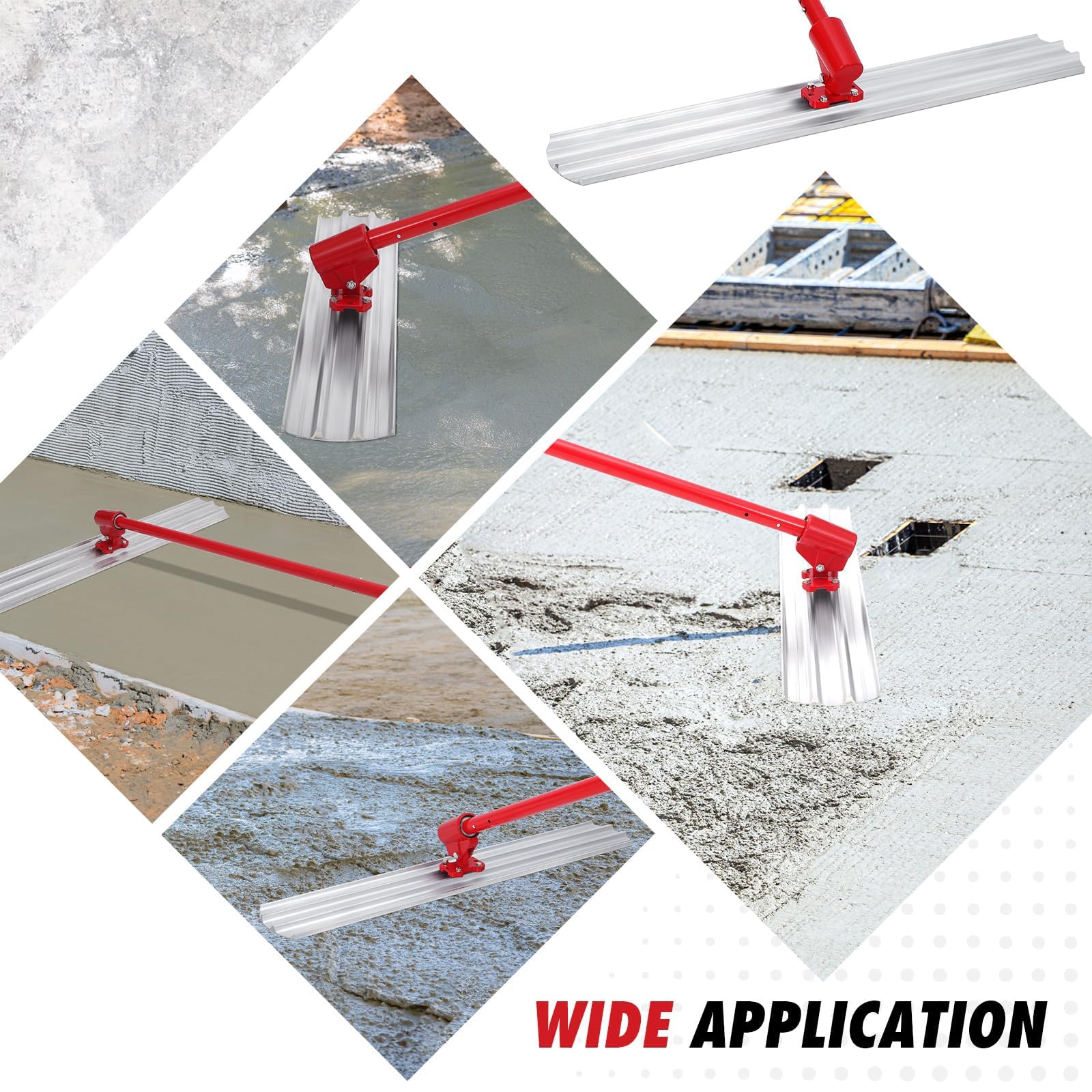 Frattazzatrice Calcestruzzo Garvee 48x8" Lama Magnesio - Regolabile per Festa del Papà, Ideale per Costruttori