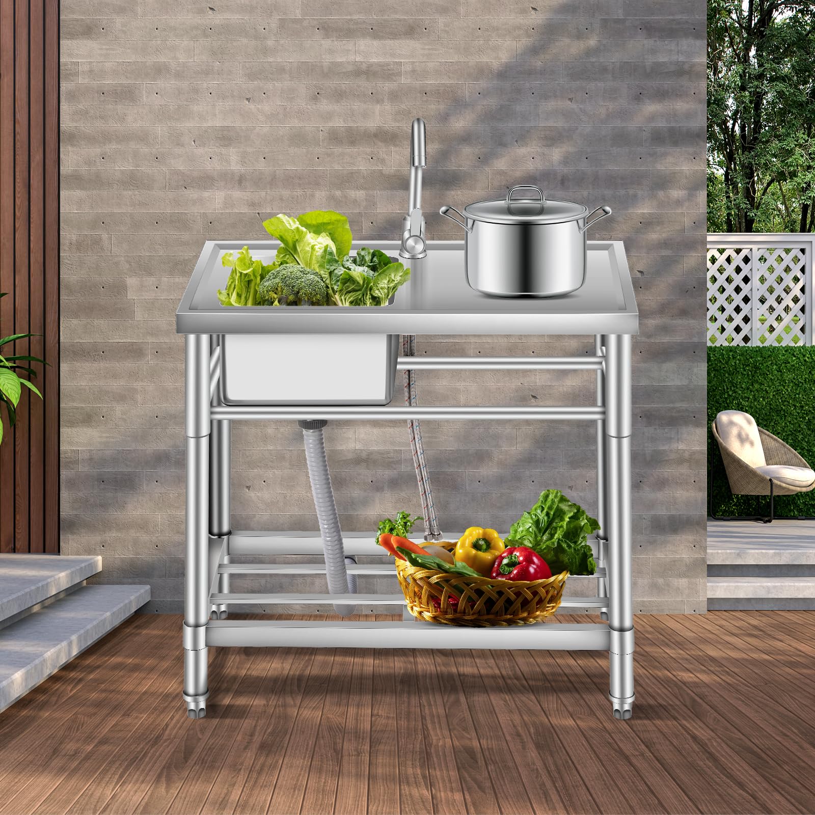 Lavello in acciaio inox Garvee da 30 pollici a vasca singola – 76x41x76 cm, lavello da incasso in acciaio inox 304 per la ristrutturazione della cucina o per nuove costruzioni, con qualità durevole.