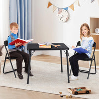 Set tavolo e pieghevoli per bambini Garvee, struttura in metallo, imbottito, pieghevole per mangiare e giocare, cameretta dei bambini, multicolore