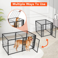 Gabbia per cani Garvee, 48" L x 24" H, in metallo, con coperchio rimovibile, antiruggine, ampia porta, portatile per uso interno ed esterno, nera