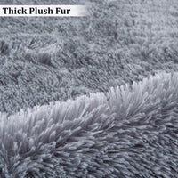 Tappeto rotondo Garvee Fluffy da 2'7,5" per la cameretta dei bambini, morbido pelo lungo da 1,5" in velluto antiscivolo grigio