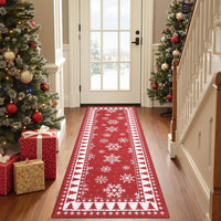 Garvee Romantic Christmas Runner con fiocchi di neve, antiscivolo, ultra morbido, microfibra, TPE antiscivolo, 60x180 cm, soggiorno e corridoio, lavabile