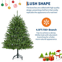 Albero di Natale artificiale Garvee da 135 cm con 200 LED, materiale PE/PVC per decorazioni natalizie e illuminazione festiva del soggiorno