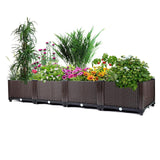 Garvee Letto Da Giardino Profondo In PP Rinforzato Con Sistema Autoirrigante E Drenaggio, Design Modulabile, Finitura Rattan, Per Orto E Balcone, 43 cm, Marrone