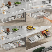 Organizzatore per cassetti estensibile Garvee per mobili da cucina, cassetti, bianco, piccolo, versatile