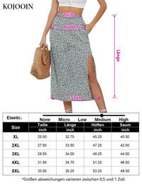Gonna midi svasata da donna Garvee con spacco, motivo floreale, da spiaggia, casual, vita alta, confezione multipla