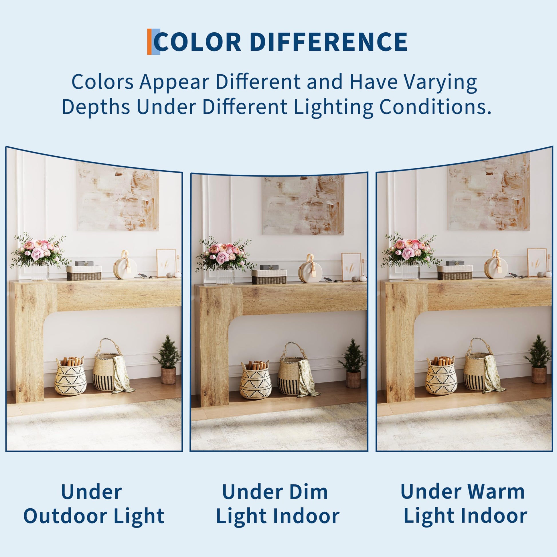 Tavolo consolle Garvee da 63 pollici in stile rustico, tavolo da divano in legno, robusto, sottile, per corridoio, soggiorno, marrone rustico