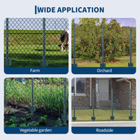 Garvee, set di 10 pali per recinzione il giardino in acciaio da 3 piedi con ancoraggi angolari a U, verniciati a polvere, robusti e versatili, cancello il giardino