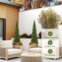 Alberi di cedro artificiale Garvee da 5 piedi, resistenti alle intemperie, materiale di alta qualità, per uso interno e in giardino, set da 2, verde