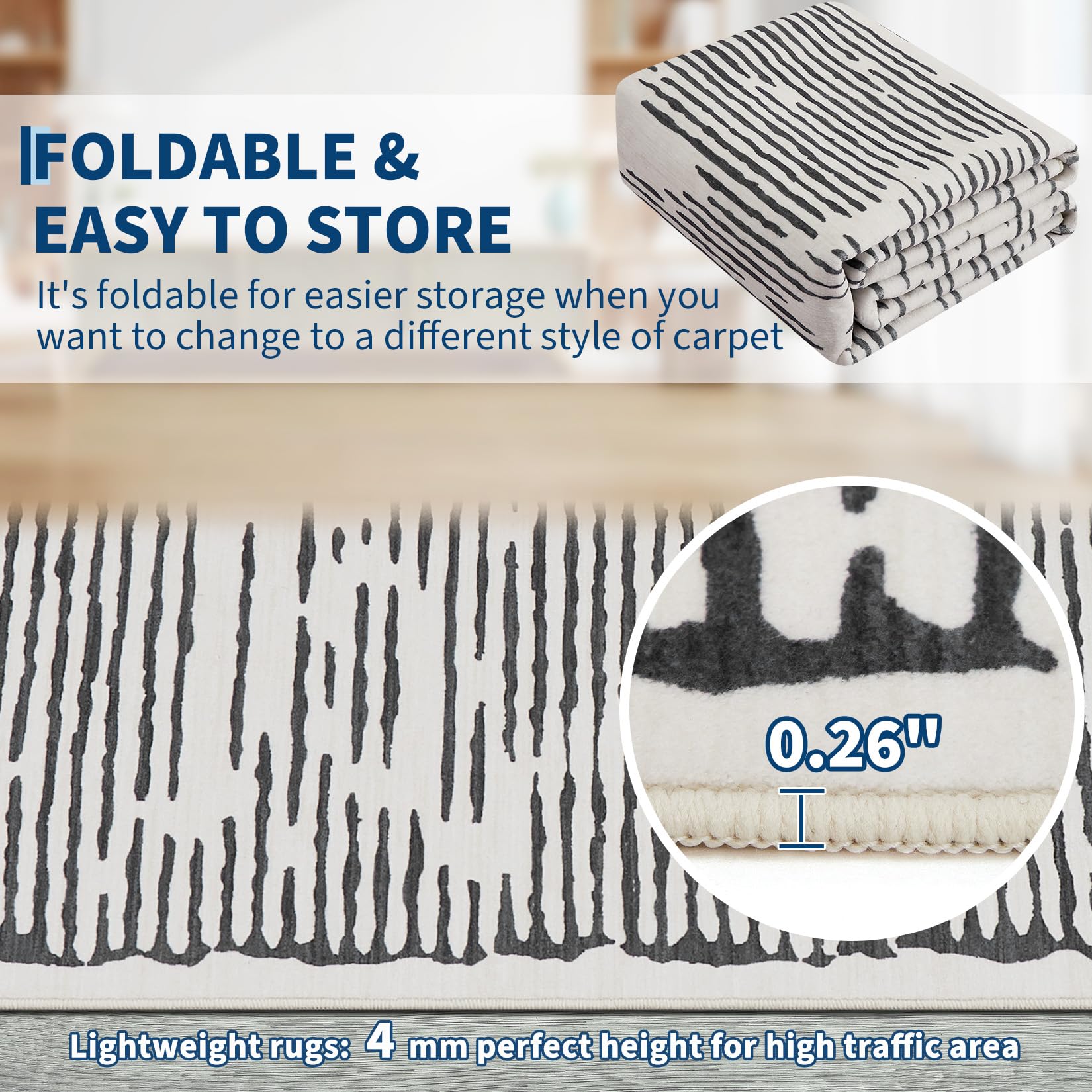 Tappeto Garvee lavabile a pelo corto 80x150 cm grigio chiaro per soggiorno, camera da letto, cucina, corridoio