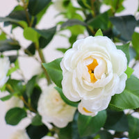 Albero di camelia artificiale Garvee da 150-180 cm con foglie e fiori realistici, facile da pulire, bianco, per la decorazione di casa e ufficio