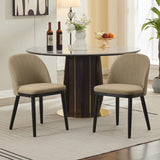 Set di 2 sedie imbottite Garvee, moderne, imbottite, schienale alto, gambe in legno, per sala da pranzo e cucina, 18,89 pollici, multicolore - cammello