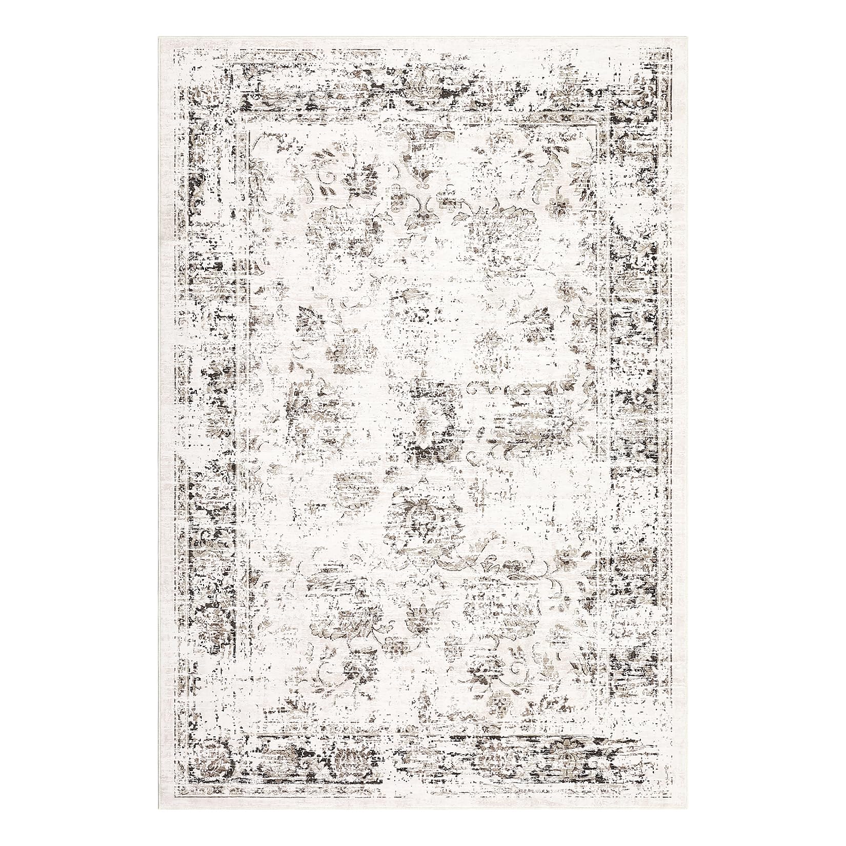 Tappeto antimacchia Garvee, lavabile in lavatrice, stile country retrò, per camera da letto, tavolo da pranzo, 120 x 170 cm, beige