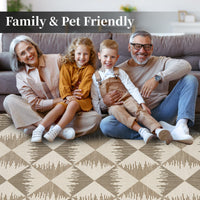 Tappeto per soggiorno Garvee 80x150cm, lavabile, antiscivolo, a pelo corto, beige, per camera da letto, cameretta dei bambini, sala da pranzo