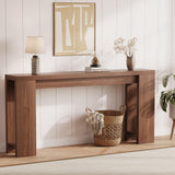 Garvee Tavolo Consolle 180 cm Rustico in Legno, Lungo e Stabile per Ingresso e Corridoio, Design Sottile, Colore Naturale - Marrone