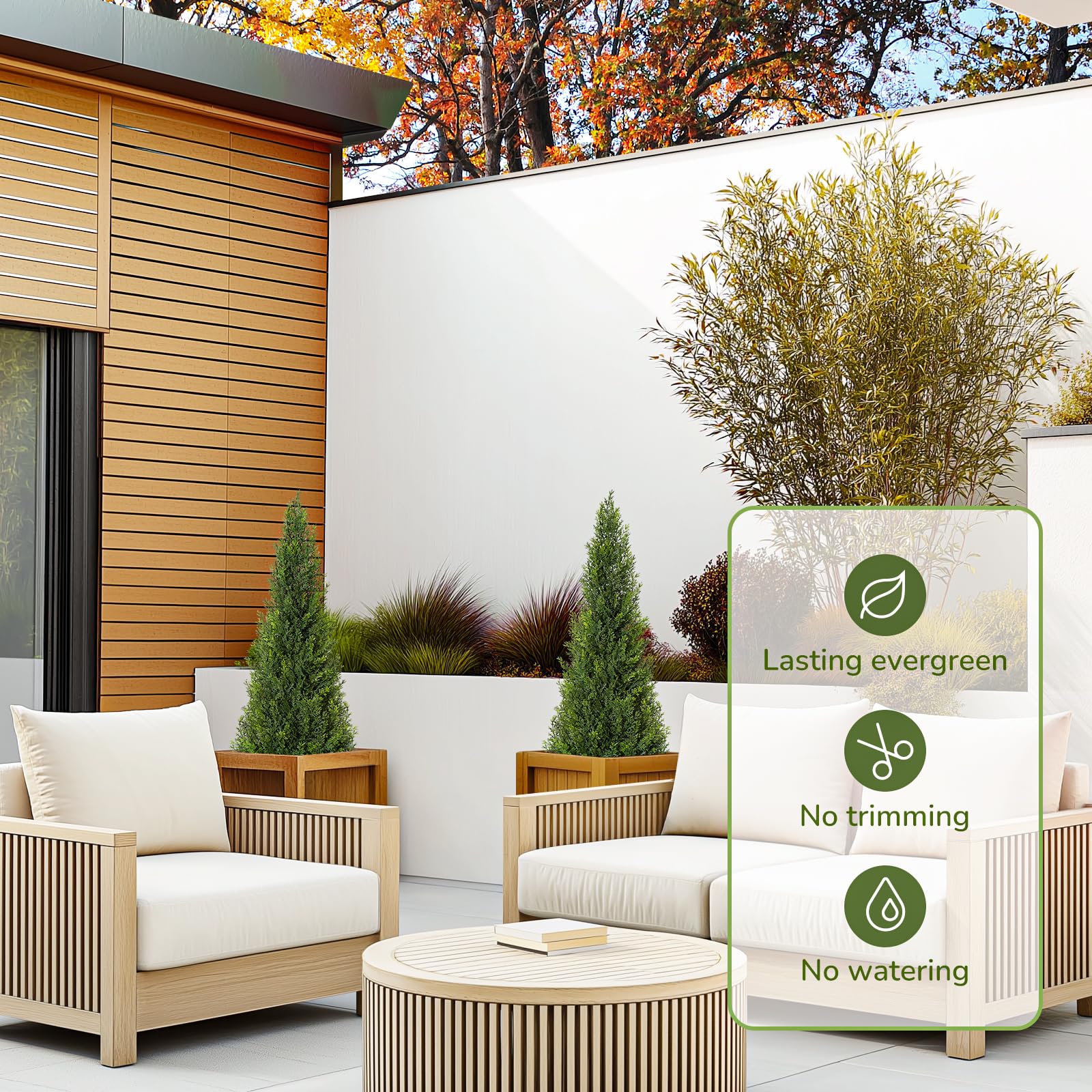 Alberi artificiali di cedro topiato Garvee da 3 piedi - Plastica resistente alle intemperie, sempreverdi, facili da curare per giardino e uso interno, set da 2