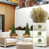 Alberi artificiali di cedro topiato Garvee da 3 piedi - Plastica resistente alle intemperie, sempreverdi, facili da curare per giardino e uso interno, set da 2