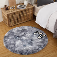 Tappeto rotondo Garvee Fluffy da 2'7,5" per cameretta dei bambini, grigio, morbido e soffice, in velluto e spugna, antiscivolo e fonoassorbente, per camerette di neonati e adolescenti.