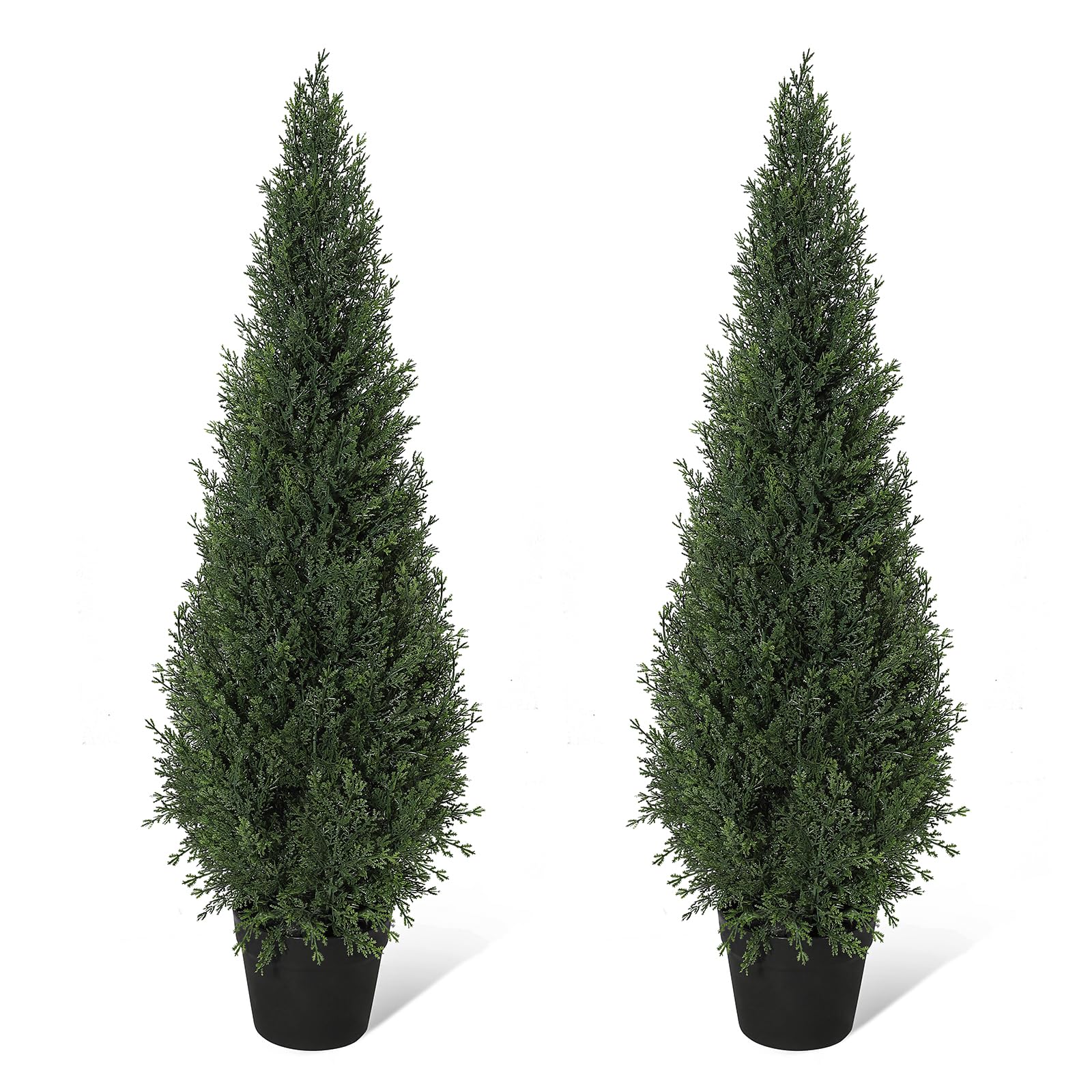 Alberi artificiali di cedro topiato Garvee da 3 piedi - Plastica resistente alle intemperie, sempreverdi, facili da curare per giardino e uso interno, set da 2