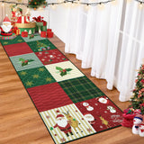 Tappeto natalizio Garvee rosso/verde antiscivolo lavabile 60 x 180 cm