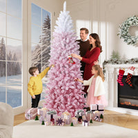 Albero di Natale Garvee artificiale da 140 cm rosa con 100 LED per la decorazione della Natalia del soggiorno