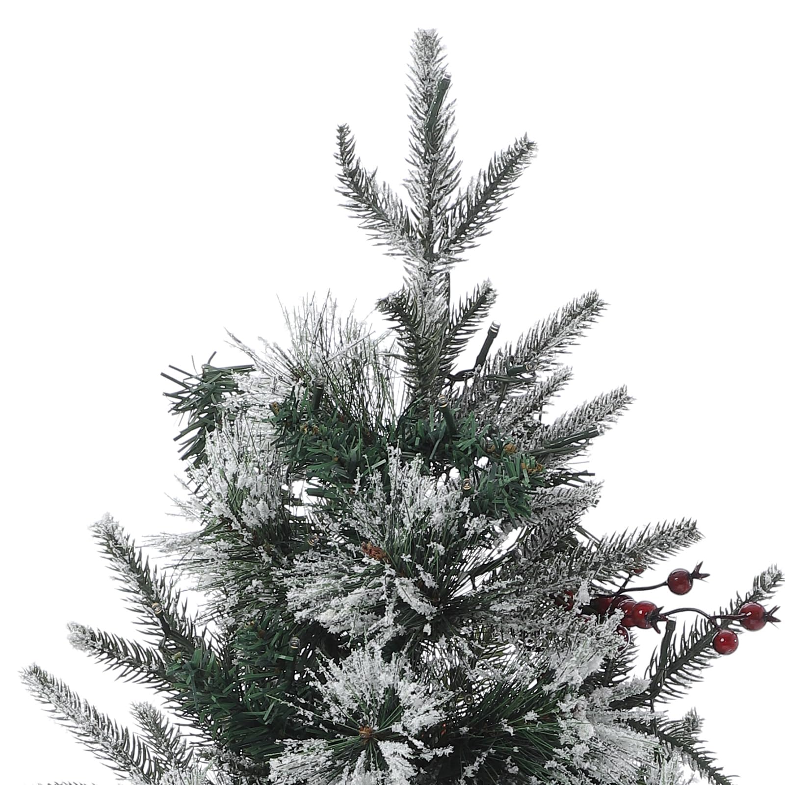 Albero di Natale artificiale Garvee, confezione da 2 – 91 cm, 78 LED (bianco caldo), 8 modalità di luce, base semicircolare, fibra ottica, effetto gelo