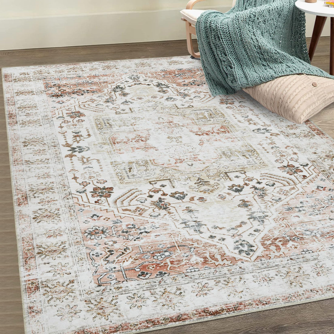 Garvee Tappeto Orientale Lavabile Antiscivolo Morbido Poliestere 80x150 cm Interni Multicolore
